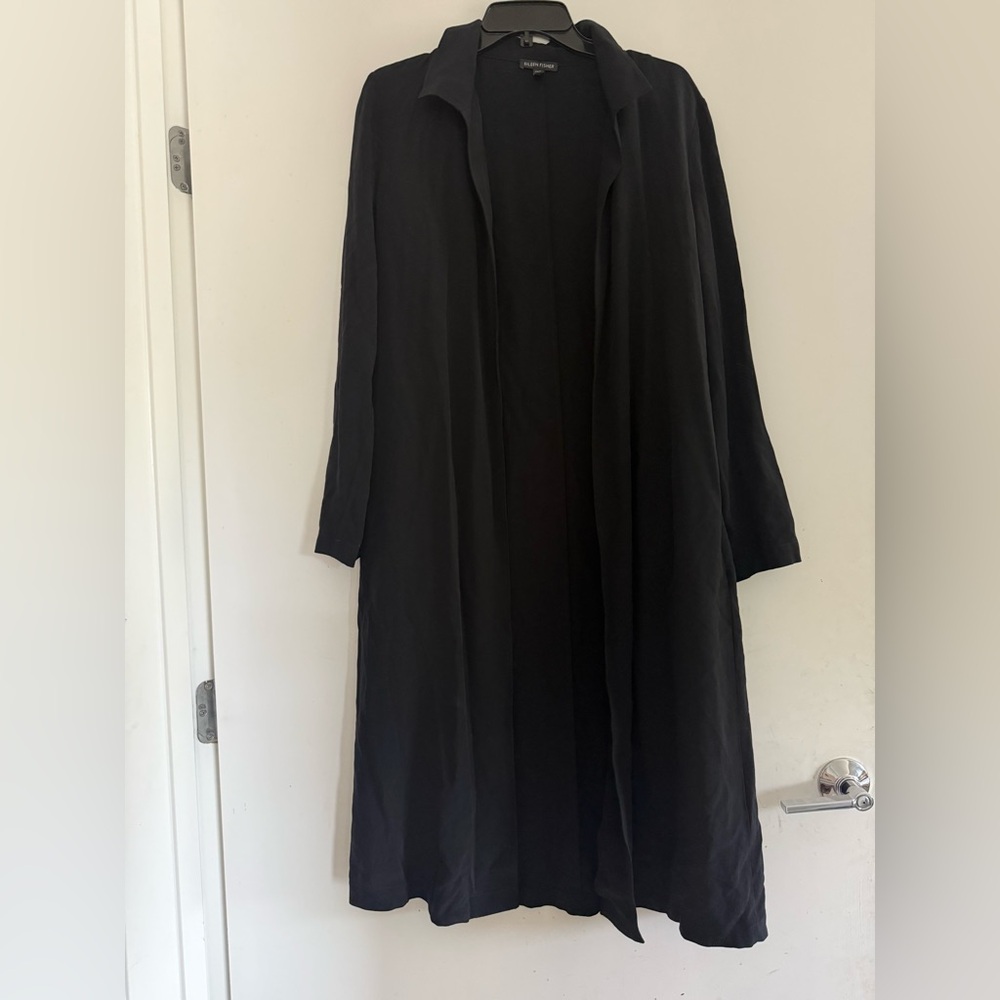 Eileen Fisher Long Drape Tencell Cardigan Size S - Picture 2 of 5